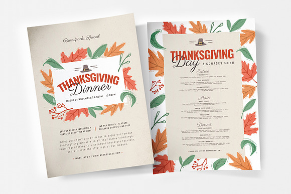 Thanksgiving Menu Template in Flyer Templates - product preview 8