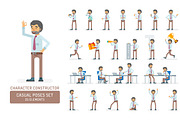 Office worker character poses set