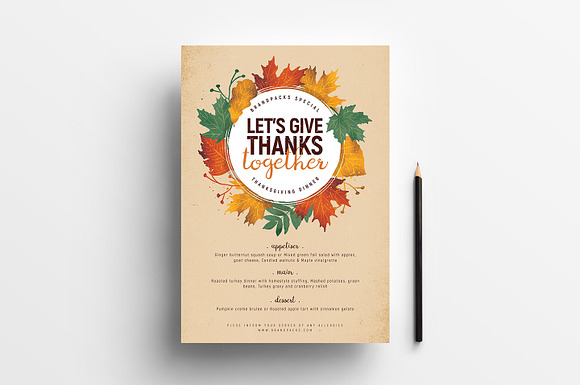 Thanksgiving Flyer / Poster v3 in Flyer Templates - product preview 1