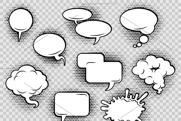 Comic speech bubbles icons