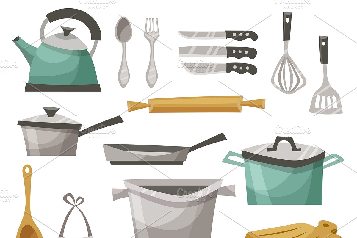 Kitchen stuff icons set in Icons - product preview 8