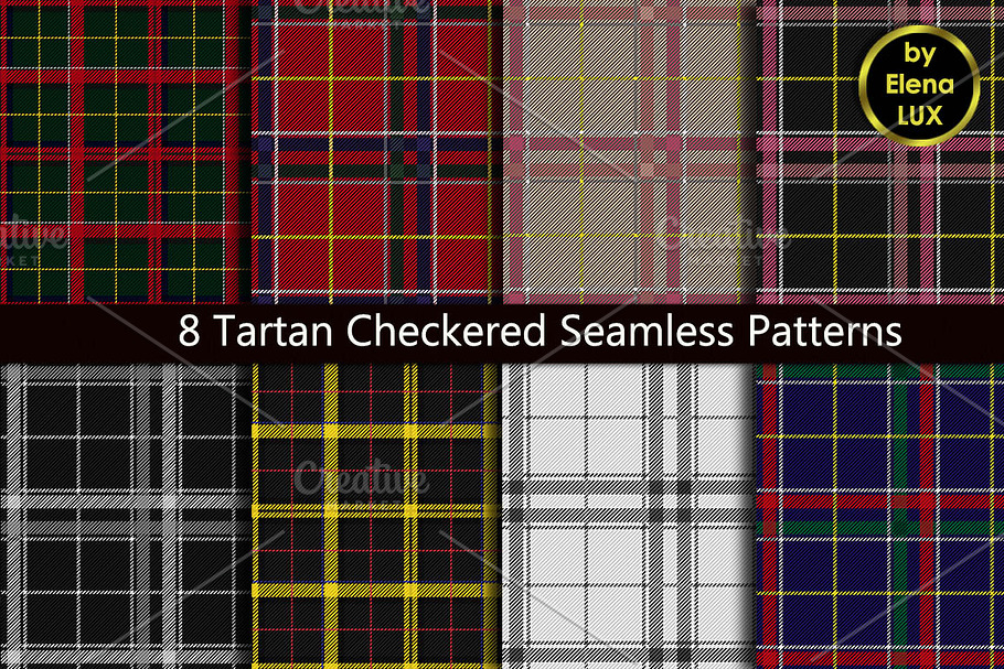 8 Tartan Seamless Patterns