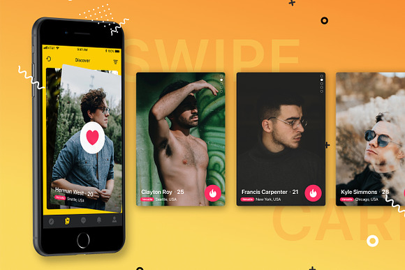 Gay Dating Mobile UI Kit in App Templates - product preview 1