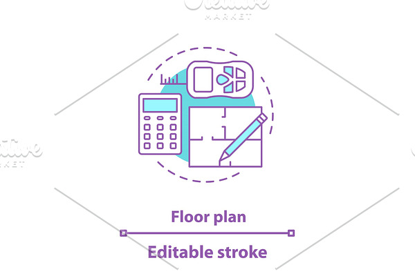 Floor plan concept icon
