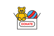 Toys donating color icon