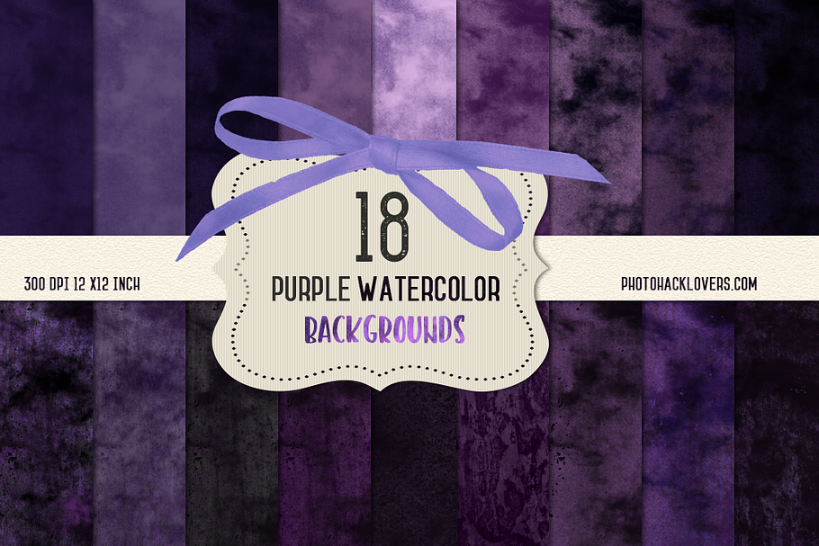 Purple Watercolor Digital Paper in Textures - product preview 8
