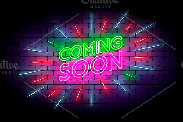 Coming soon neon sign