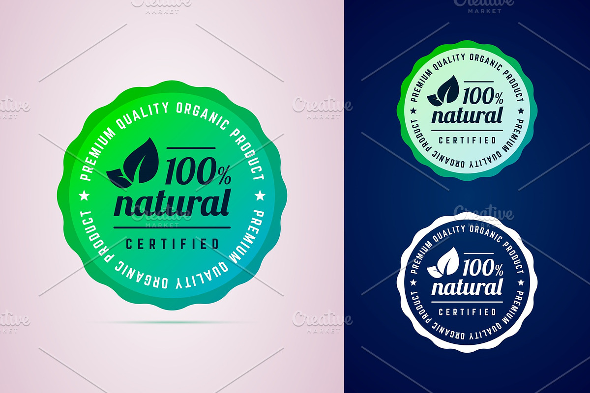 Natural product badge in Illustrations - product preview 8