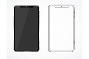 Blank Black and White Phone Template