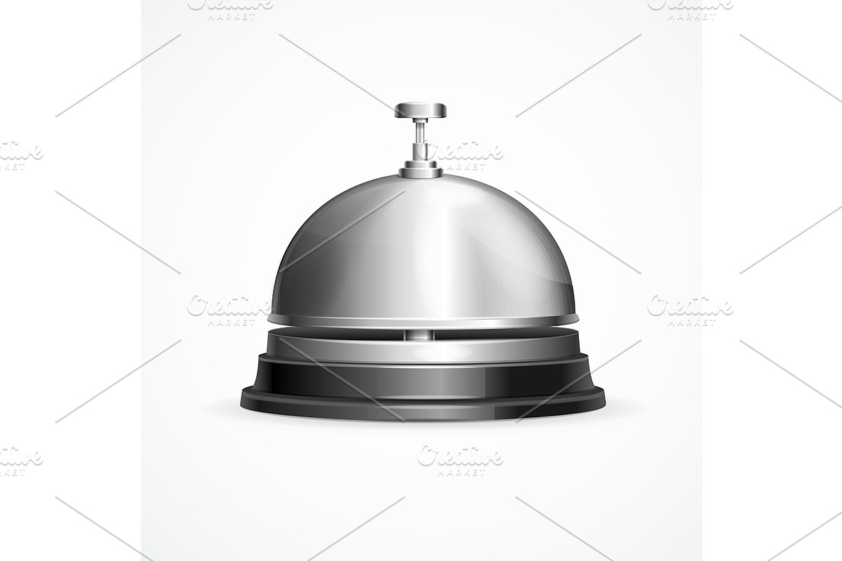Shiny Metallic Reception Bell.  in Objects - product preview 8
