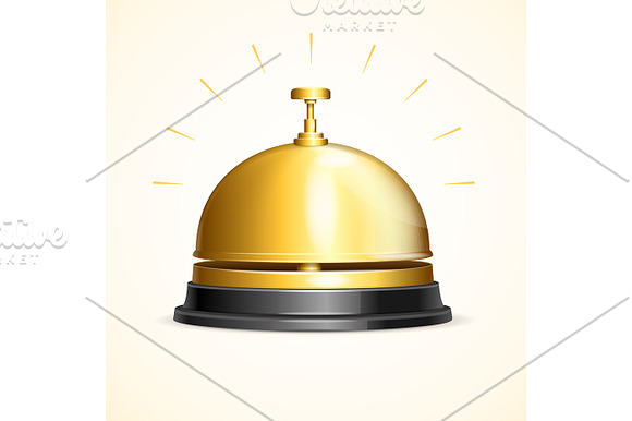 Shiny Metallic Reception Bell.  in Objects - product preview 1