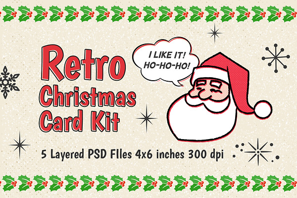 Retro Christmas Card Kit