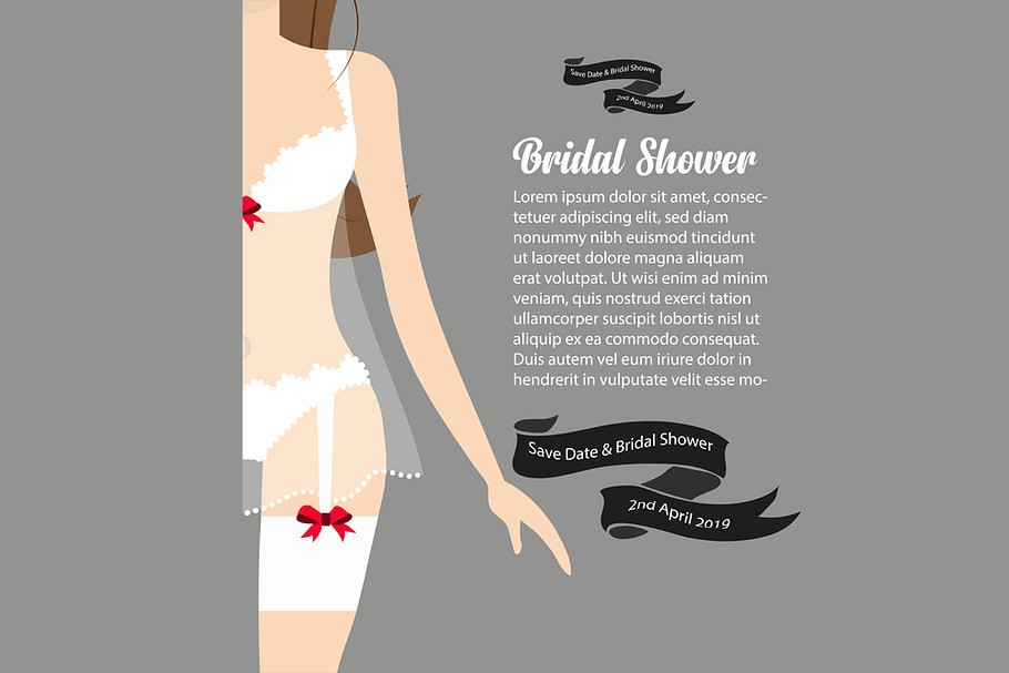 Bridal Shower Illustration Eps