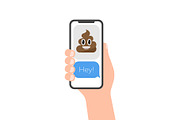 Emoticon poop icon smartphone