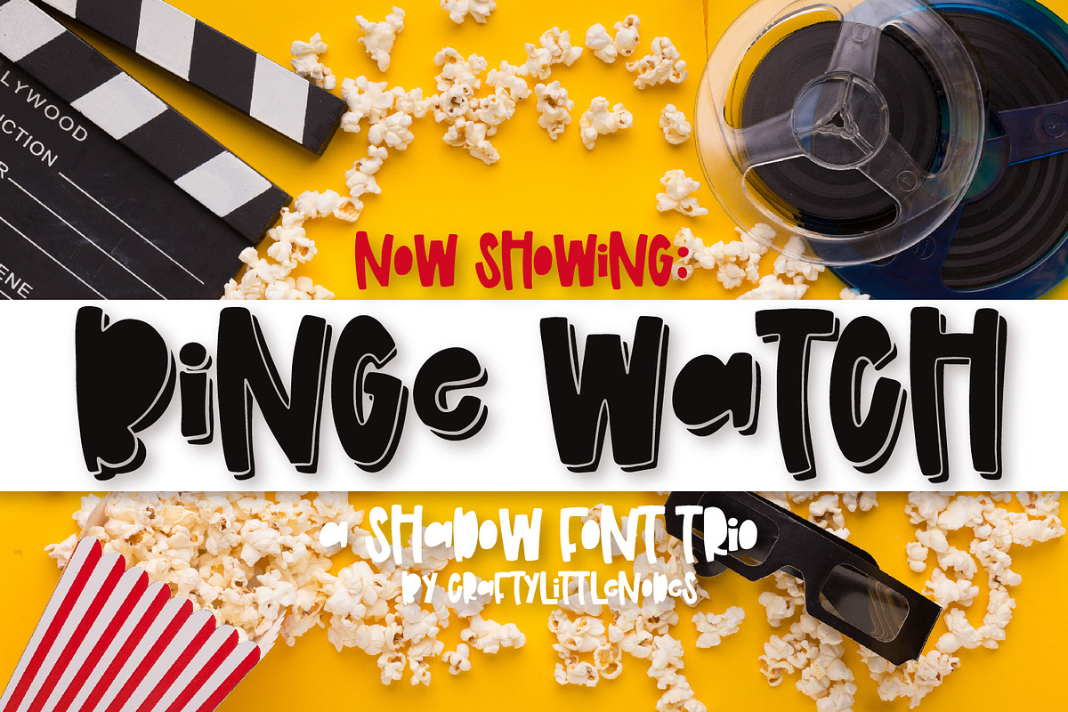 Binge Watch - A Shadow Font Trio in Display Fonts - product preview 8