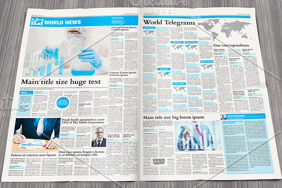 Broadsheet Newspaper Template in Magazine Templates - product preview 1