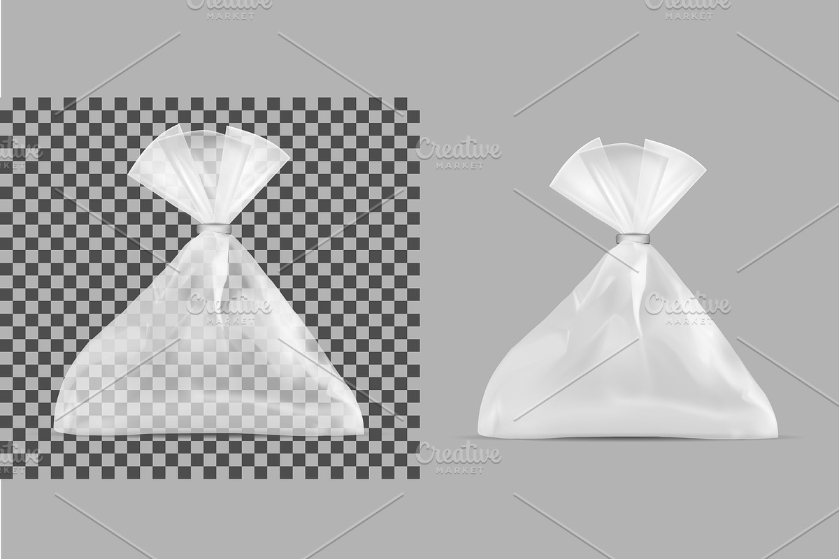 Transparent plastic bag.  in Product Mockups - product preview 8