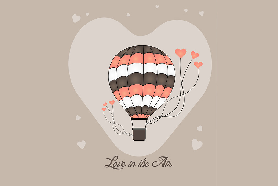 Love In The Air Hot Air Balloons in Illustrations - product preview 8