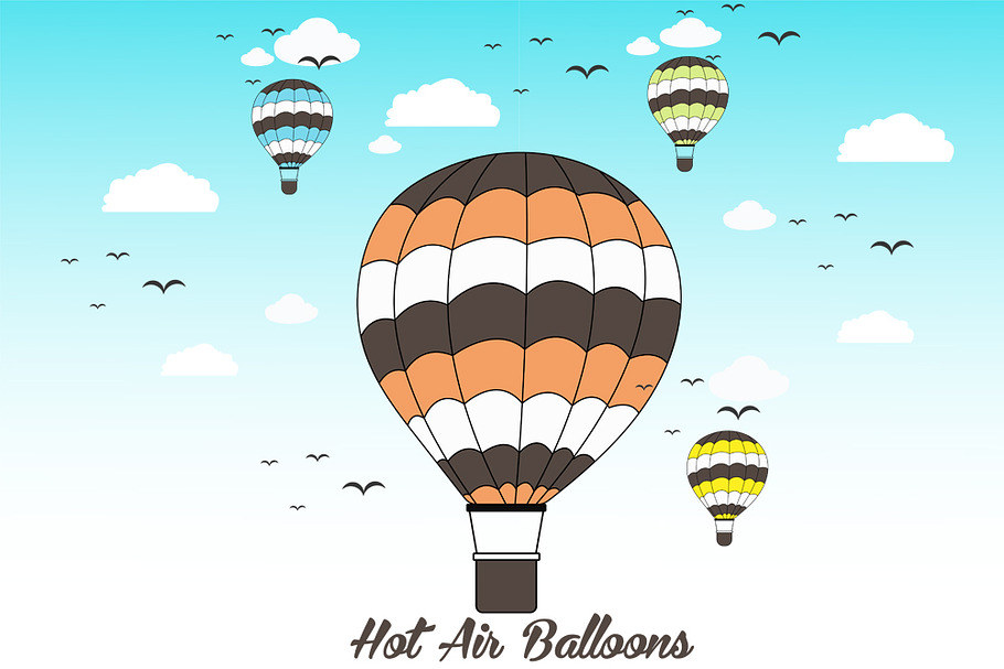 Hot Air Balloons Sky Scene Ai in Illustrations - product preview 8