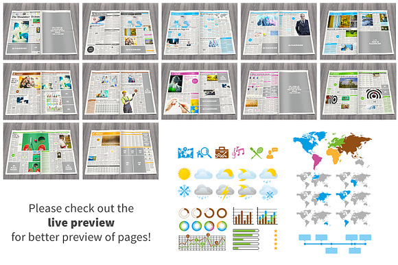 Broadsheet Newspaper Template in Magazine Templates - product preview 2