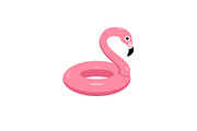 Colorful flamingo swimming ring icon