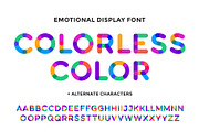 Colorful bright alphabet and font