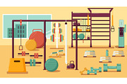 Gym Colorful Flat Illustration