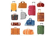 Travel bag vector luggage suitcase