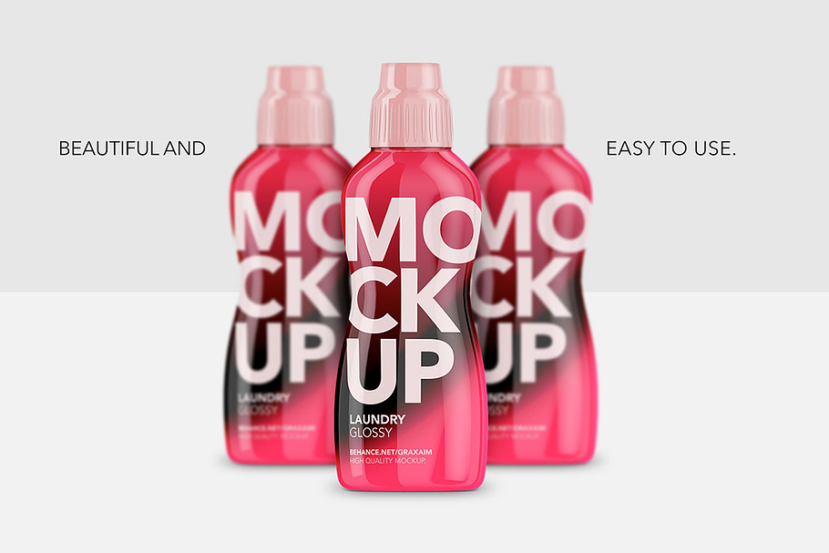 Laundry Softener Bottle Glossy Front in Product Mockups - product preview 8