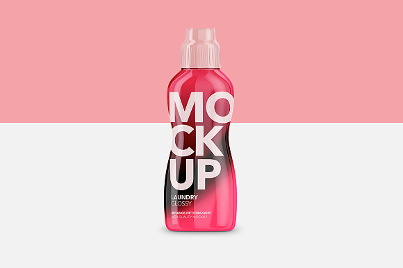 Laundry Softener Bottle Glossy Front in Product Mockups - product preview 1
