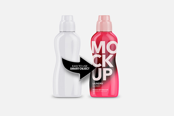 Laundry Softener Bottle Glossy Front in Product Mockups - product preview 2