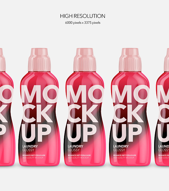 Laundry Softener Bottle Glossy Front in Product Mockups - product preview 3