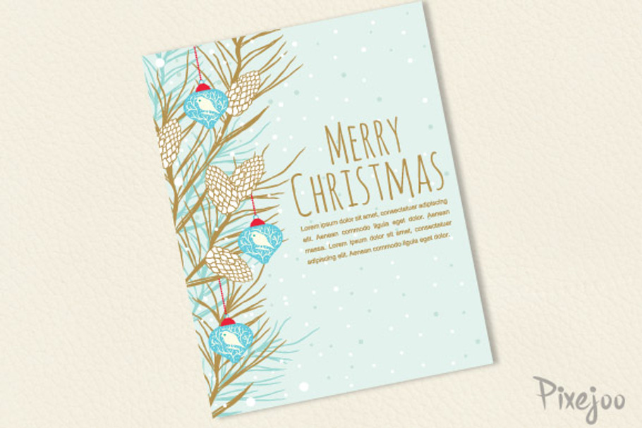 Merry Christmas Greeting Card in Postcard Templates - product preview 8