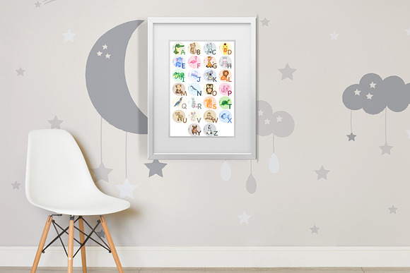 Cute watercolor animal alphabet in Illustrations - product preview 3