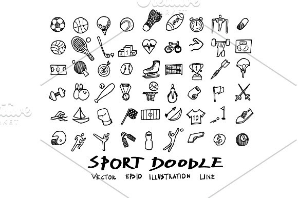588 Hand Drawn doodle Icon in Sports Icons - product preview 9