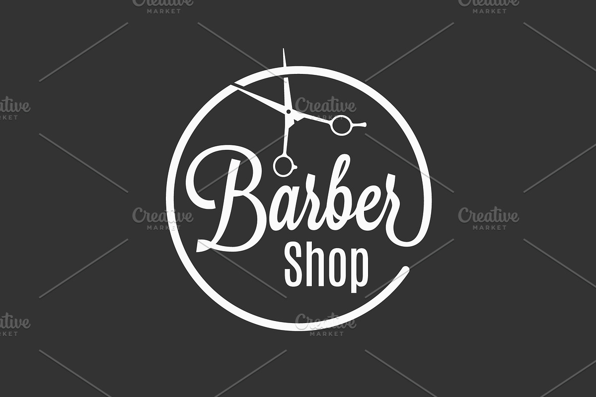Barbershop logo with barber scissors in Logo Templates - product preview 8