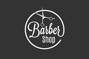 Barbershop logo with barber scissors