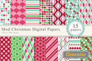 Mod Christmas Digital Papers