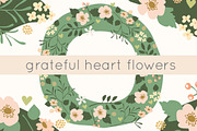 Grateful Hearts Floral Clip Art