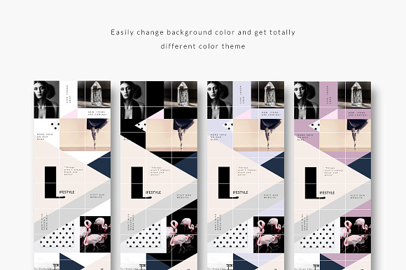 Instagram PUZZLE template -Geometric in Instagram Templates - product preview 5