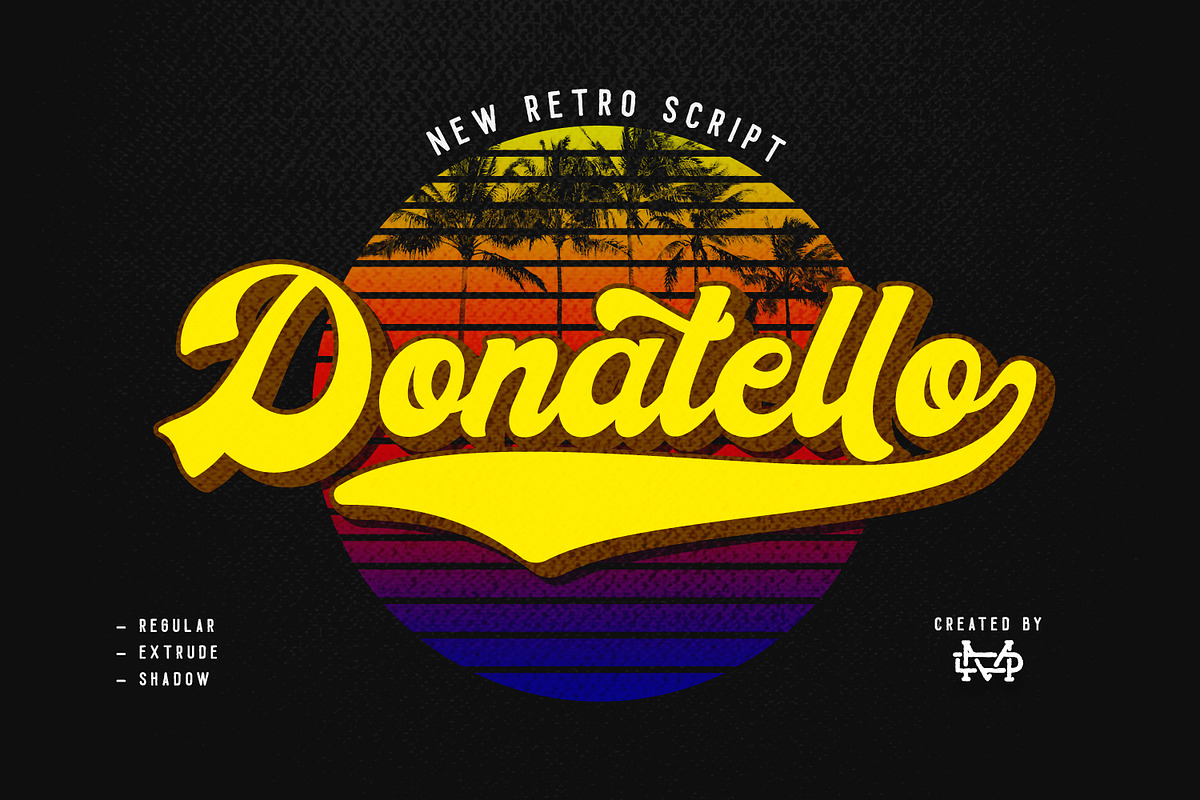 Donatello II new retro script in Retro Fonts - product preview 8