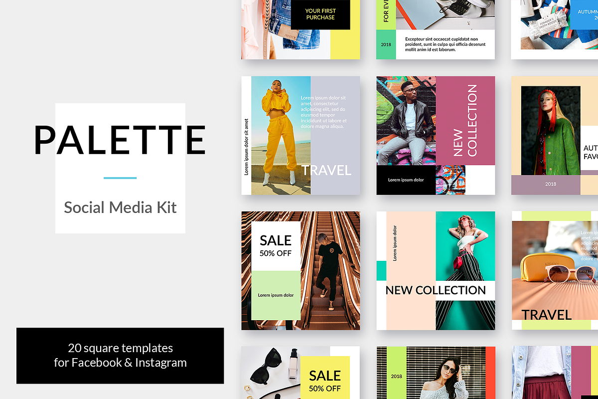 Palette Social Media Kit in Instagram Templates - product preview 8