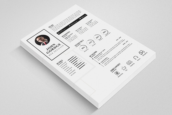 Simple Design CV Word Template in Resume Templates - product preview 1