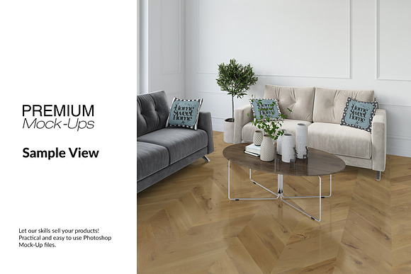 Floor in Living Room Set in Mockup Templates - product preview 9