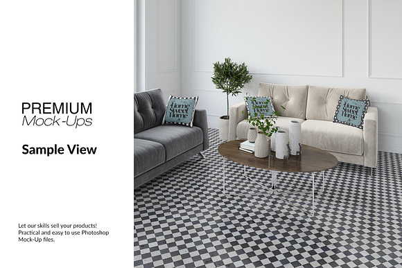 Floor in Living Room Set in Mockup Templates - product preview 10
