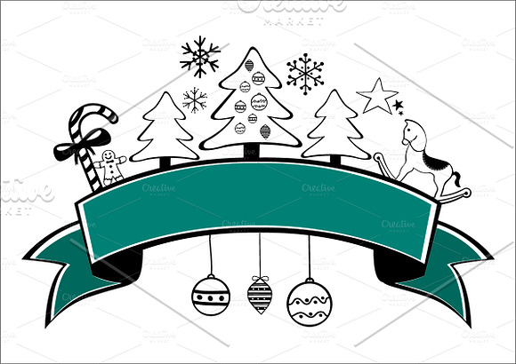 Christmas Banners Doodle Images in Objects - product preview 3