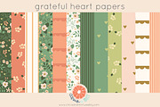 Grateful Heart Digital Papers
