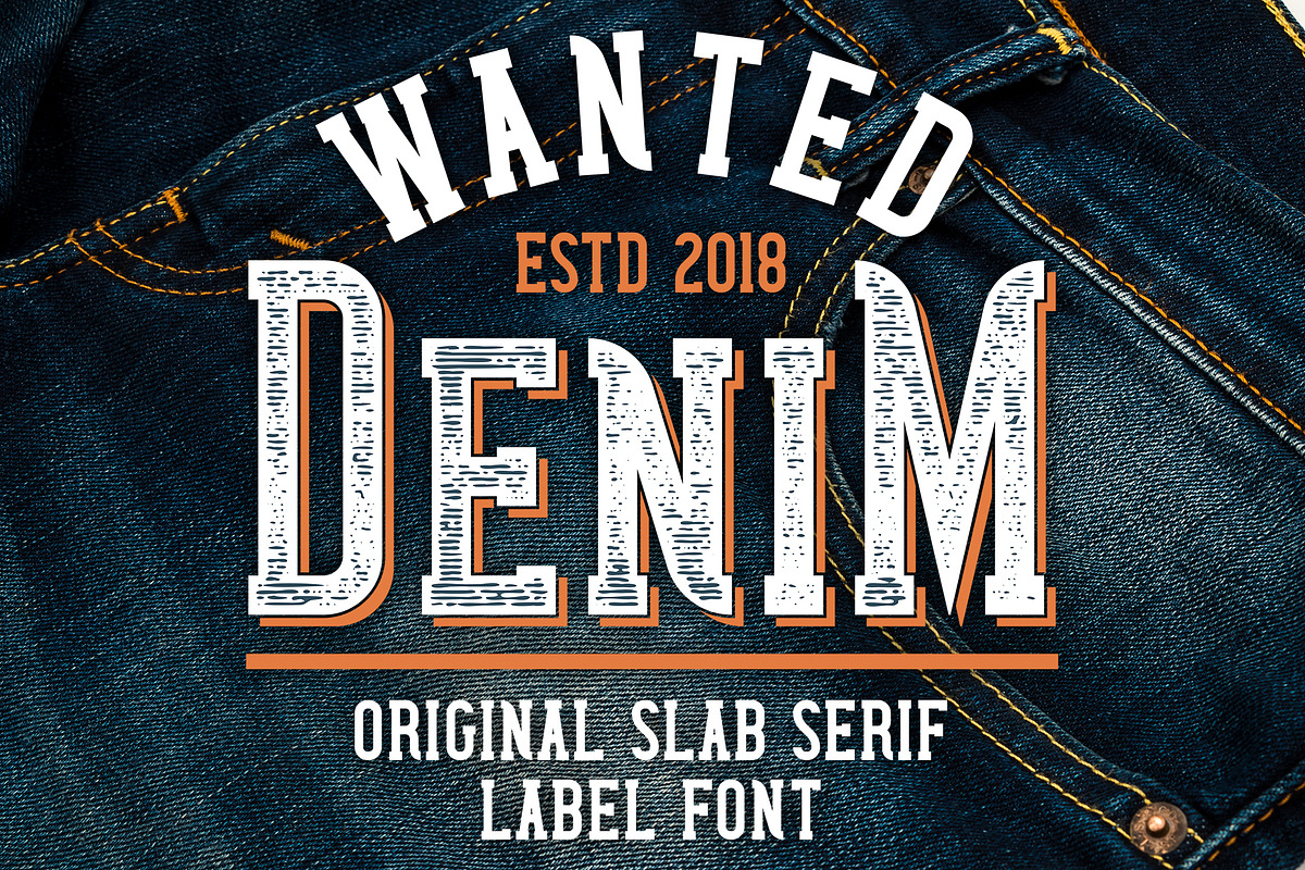 Wanted Denim layered font in Display Fonts - product preview 8
