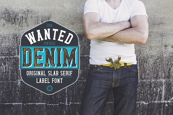Wanted Denim layered font in Display Fonts - product preview 3
