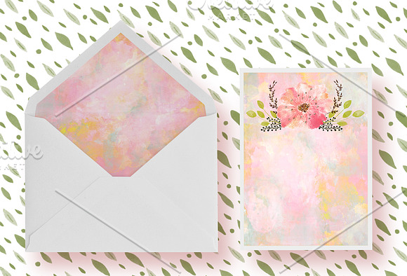 Peach- Watercolor Invitation Set in Illustrations - product preview 1